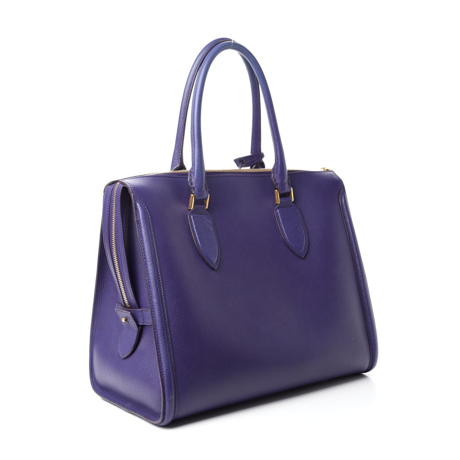 Alexander McQueen Pebbled Calfskin Zip Up Heroine Tote Purple 3 of 19