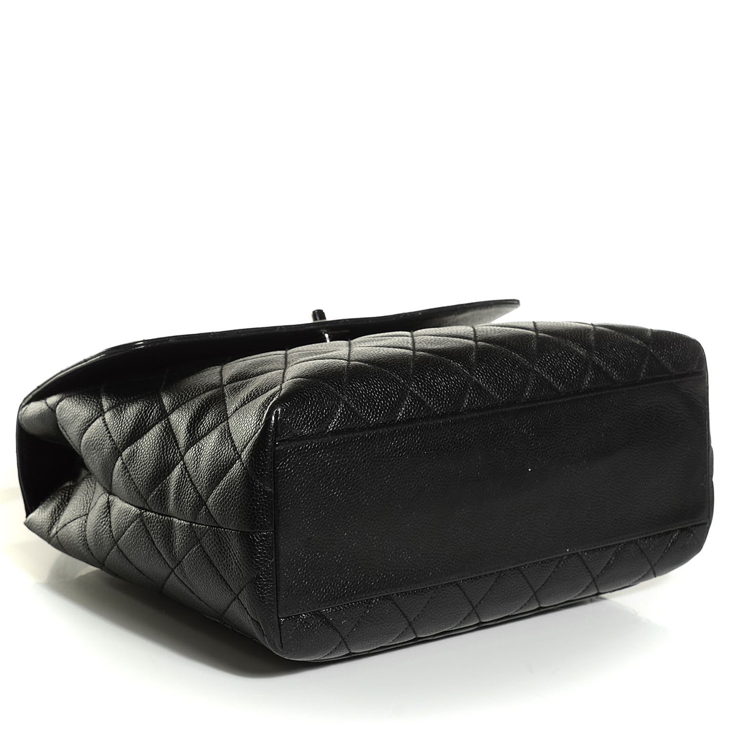Caviar Quilted Jumbo Kelly Flap Black