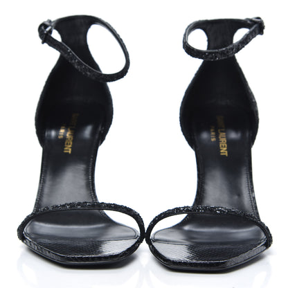 Saint Laurent Glitter Opyum 85 Sandals 37 Black 2 of 8