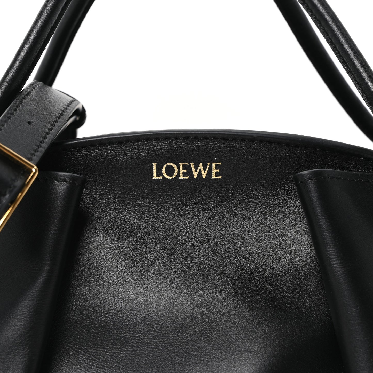 Shiny Nappa Calfskin Small Paseo Bag Black