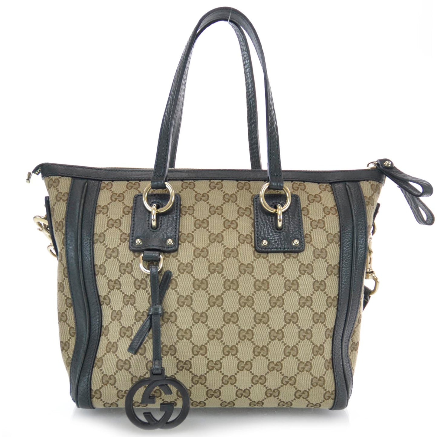 Monogram Charm Medium Top Handle Bag