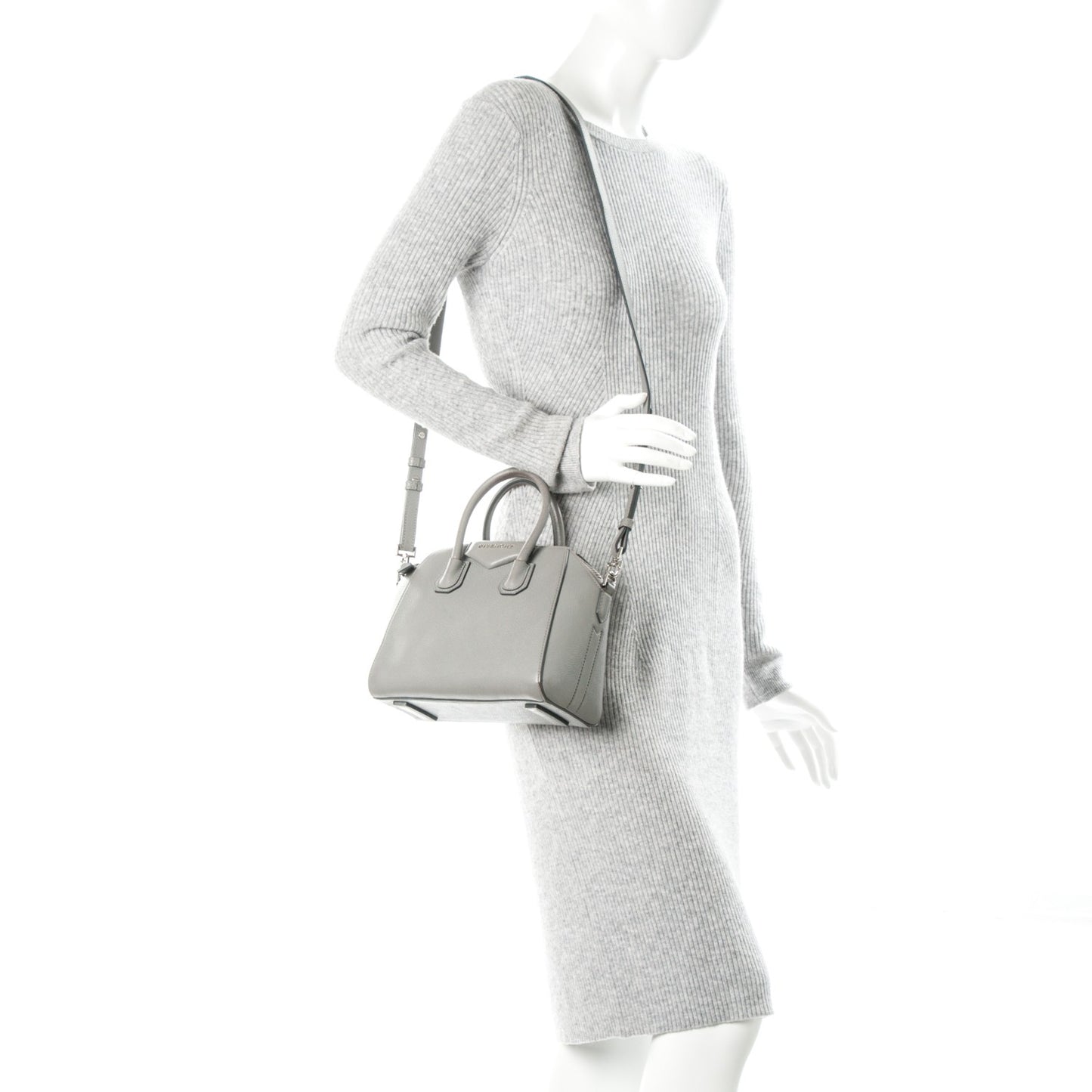 Sugar Goatskin Mini Antigona Grey