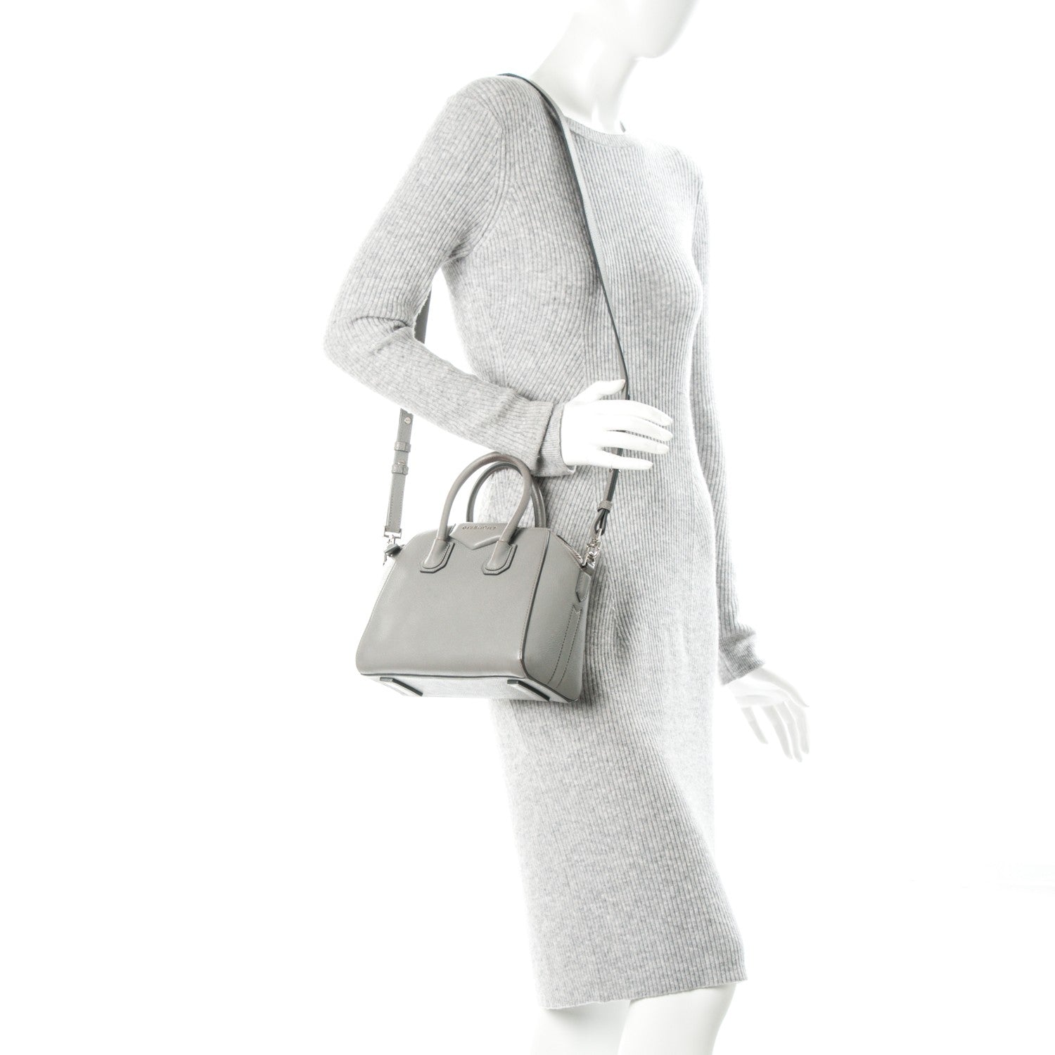 Givenchy Sugar Goatskin Mini Antigona Grey 2 of 9