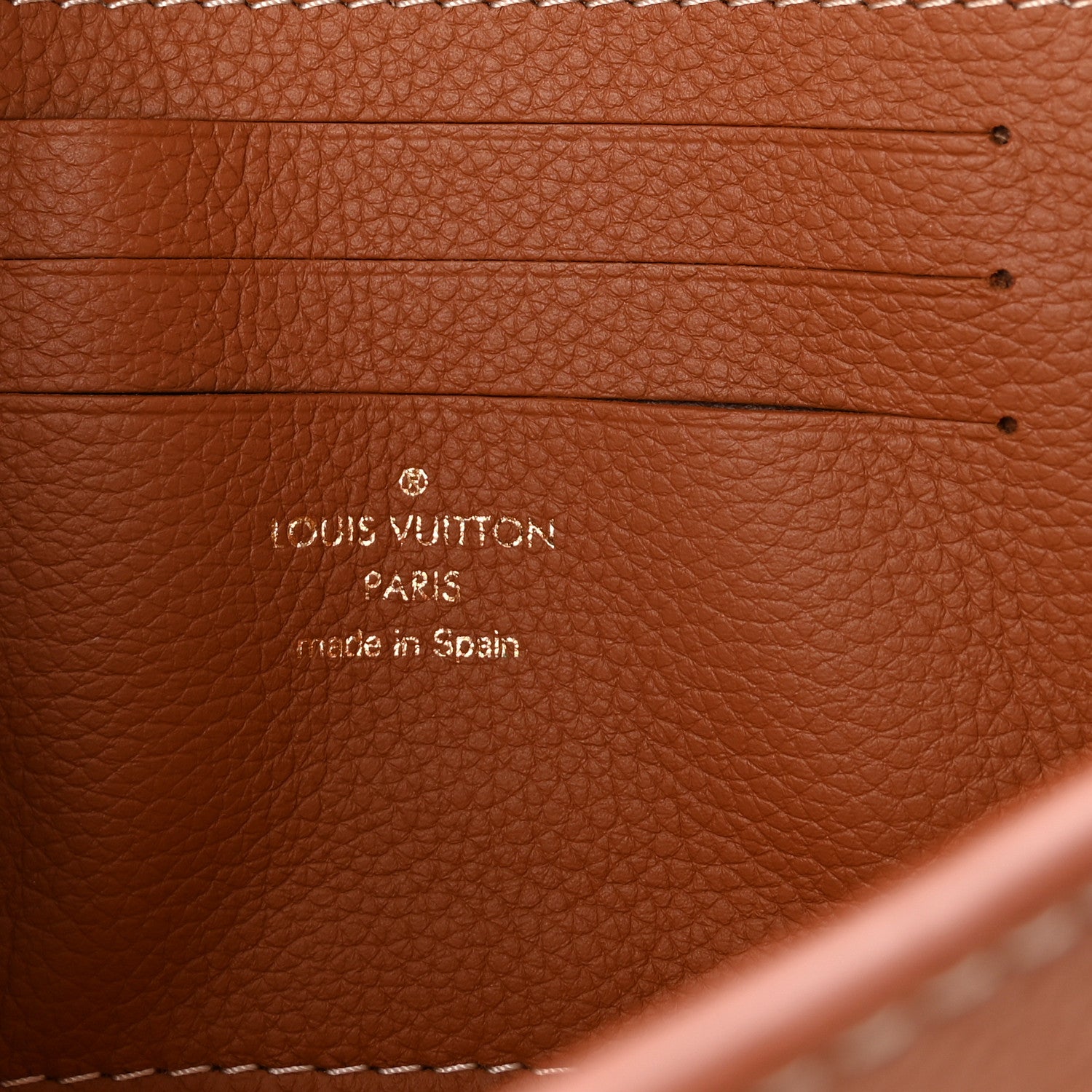 Louis Vuitton Grained Calfskin Low Key Wallet On Chain Cognac 7 of 11