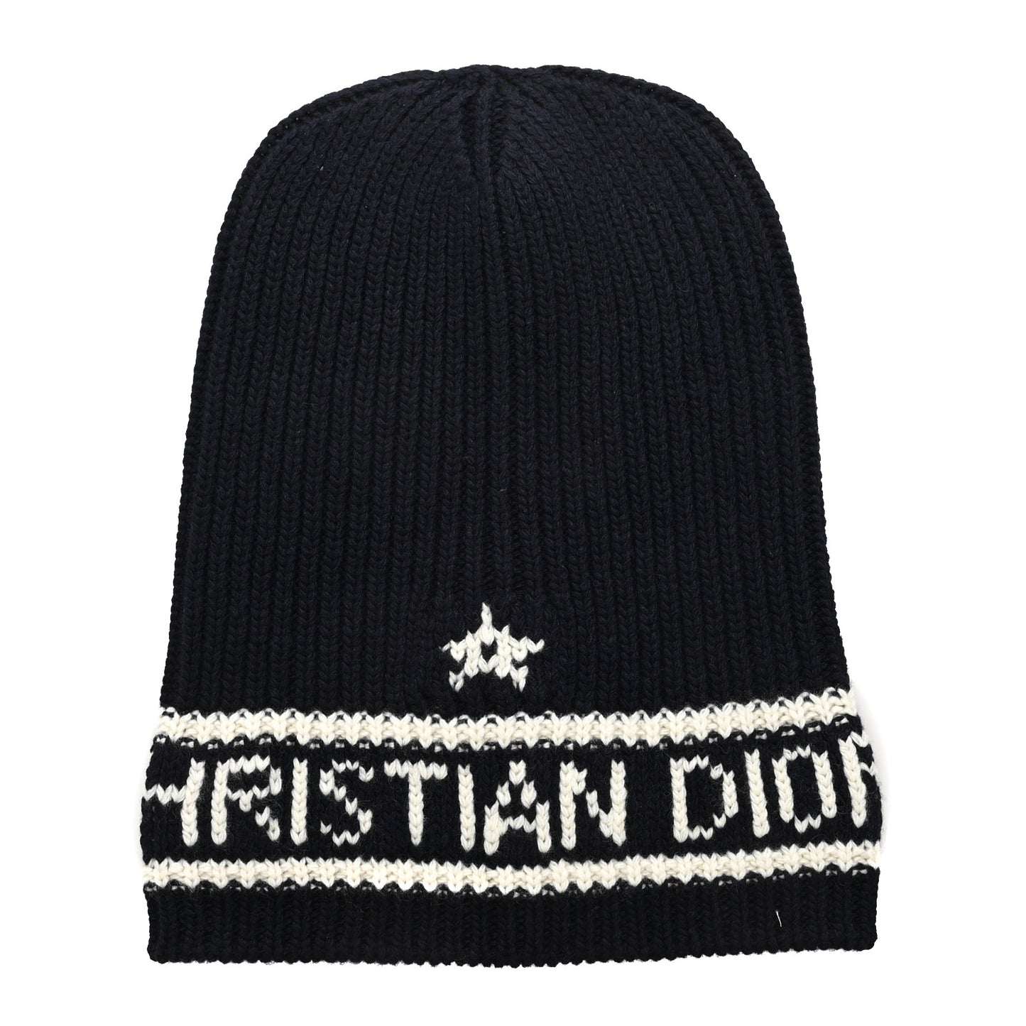 Wool Cashmere Star Beanie Blue Marine