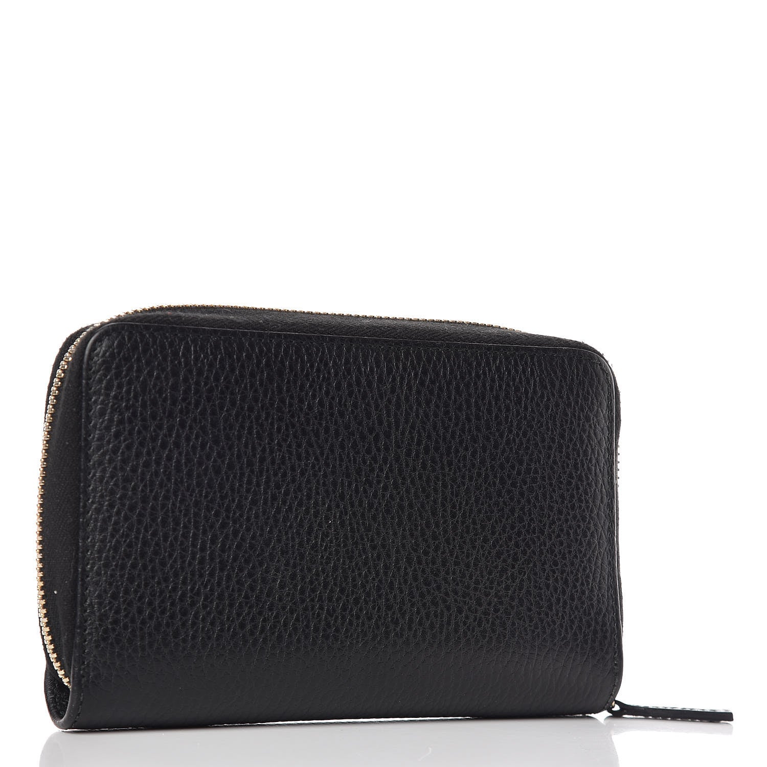 Gucci Pebbled Calfskin Zip Around Wallet Black 3 of 7