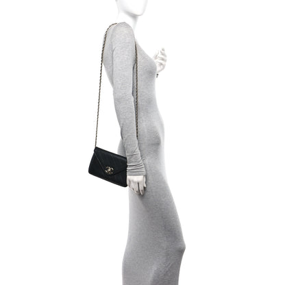 Chanel Caviar Envelope Wallet On Chain WOC Black 2 of 11