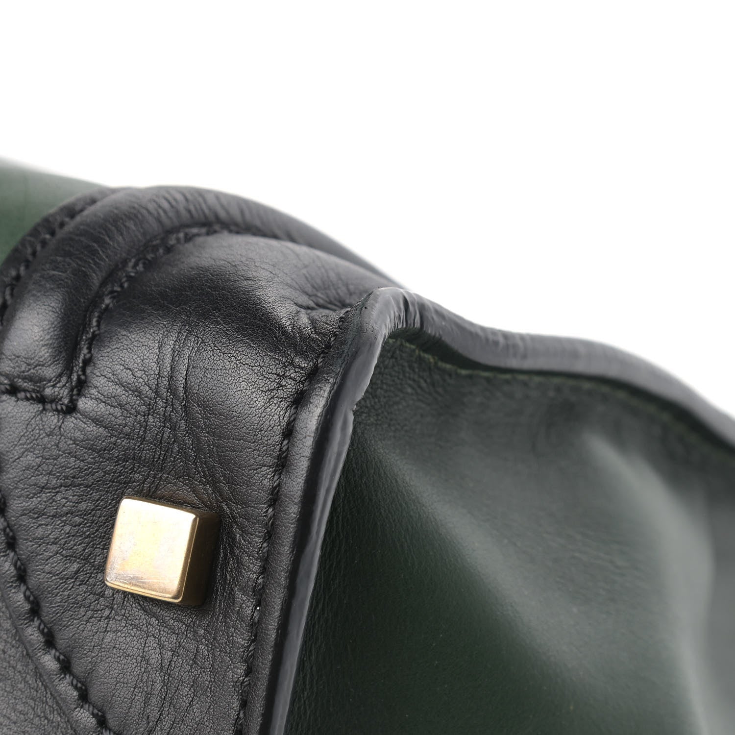 Celine Smooth Calfskin Mini Bi-Color Luggage Forest Black 7 of 22