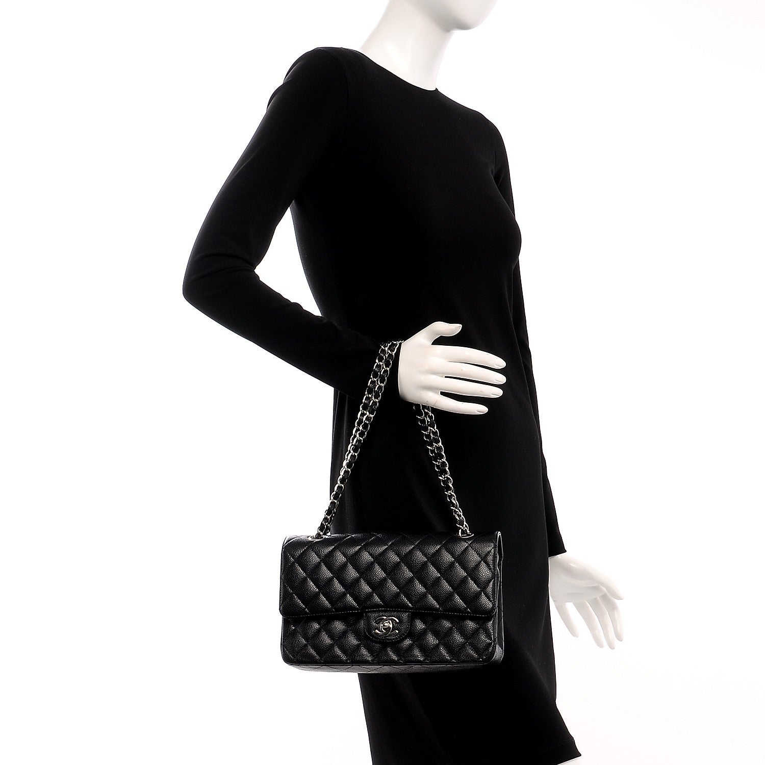 Chanel Caviar Quilted Medium Double Flap Black 2 of 7
