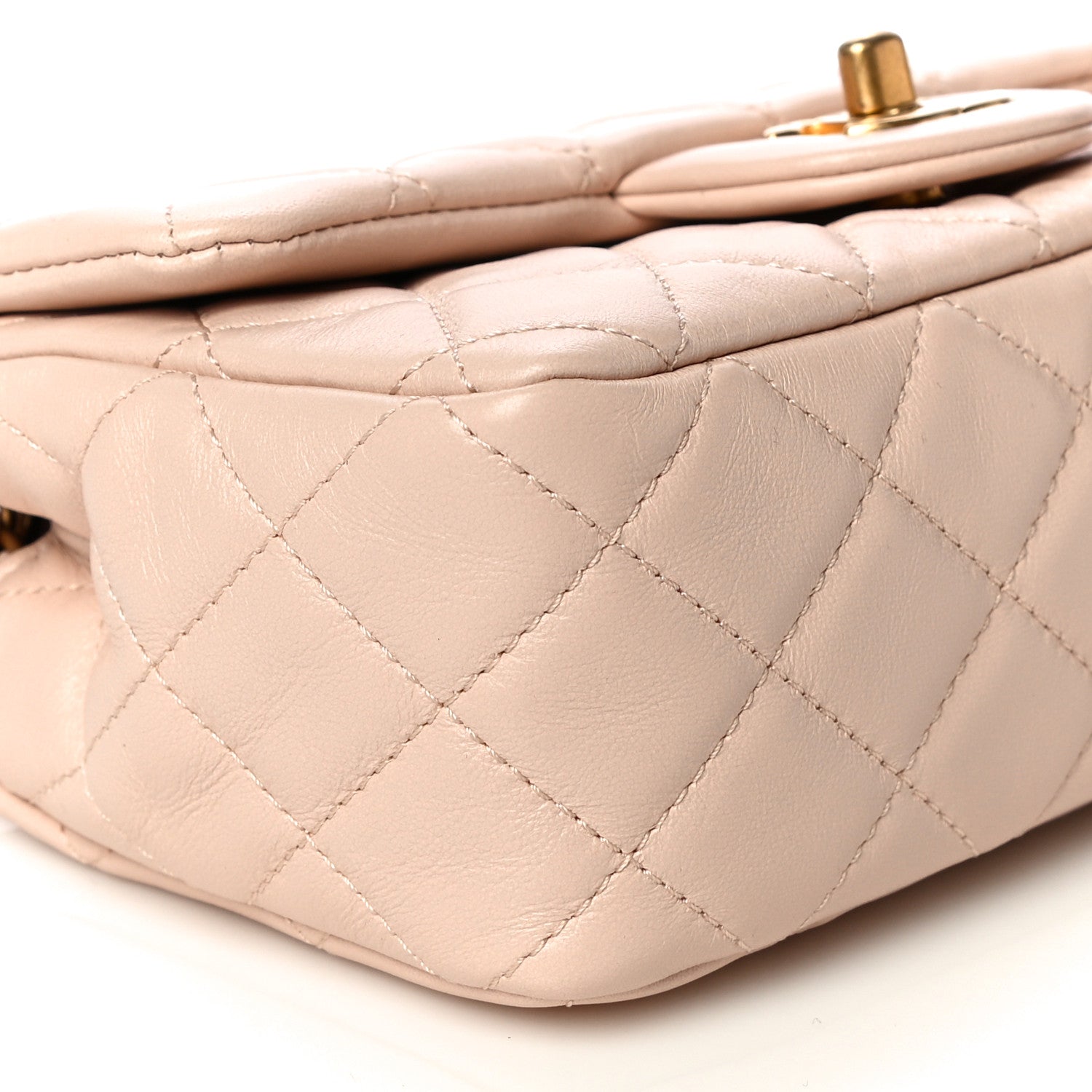 Chanel Lambskin Quilted Mini Rectangular Pearl Crush Flap Light Beige 9 of 11