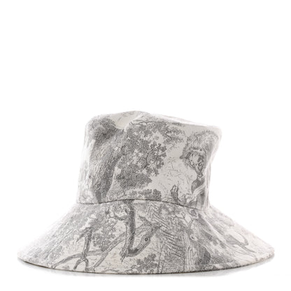 Christian Dior Cotton Dioriviera Toile De Jouy Bob Brim Bucket Hat 57 Gray 5 of 10