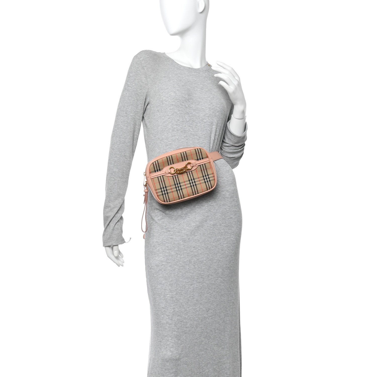 Burberry Smooth Calfskin 1983 Knight Check Link Bum Bag Pale Orchid 3 of 11