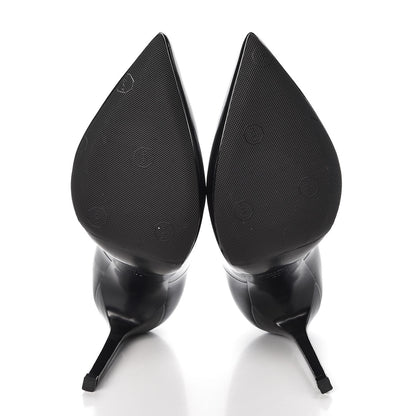 Saint Laurent Patent Paris 110 Escarpin Thorn Pumps 37 Black 5 of 11