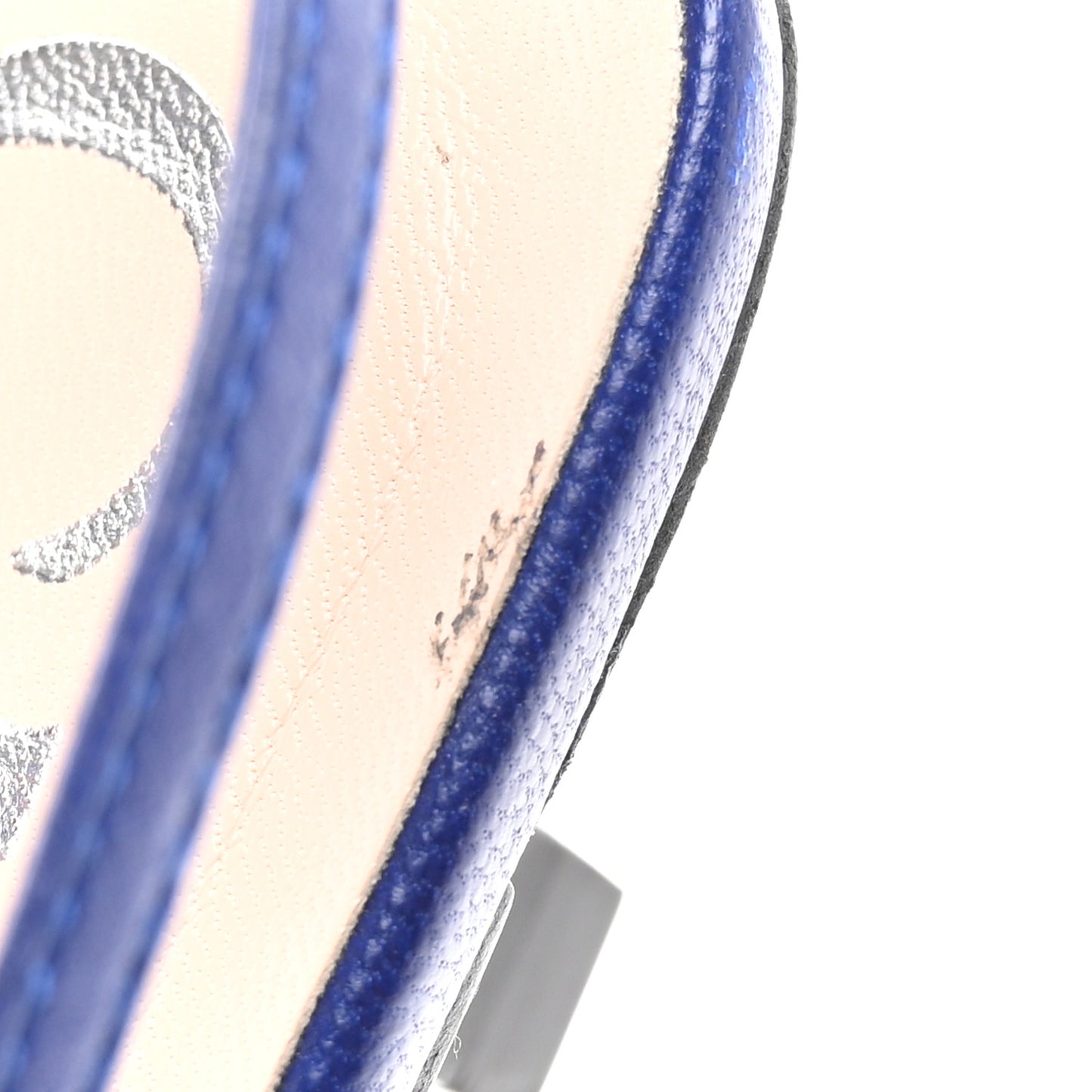 Tela Retino Nappa Charlotte Crystal GG Monogram Square G 35mm Slingback Pumps 37.5 Splash Net Blue Witch