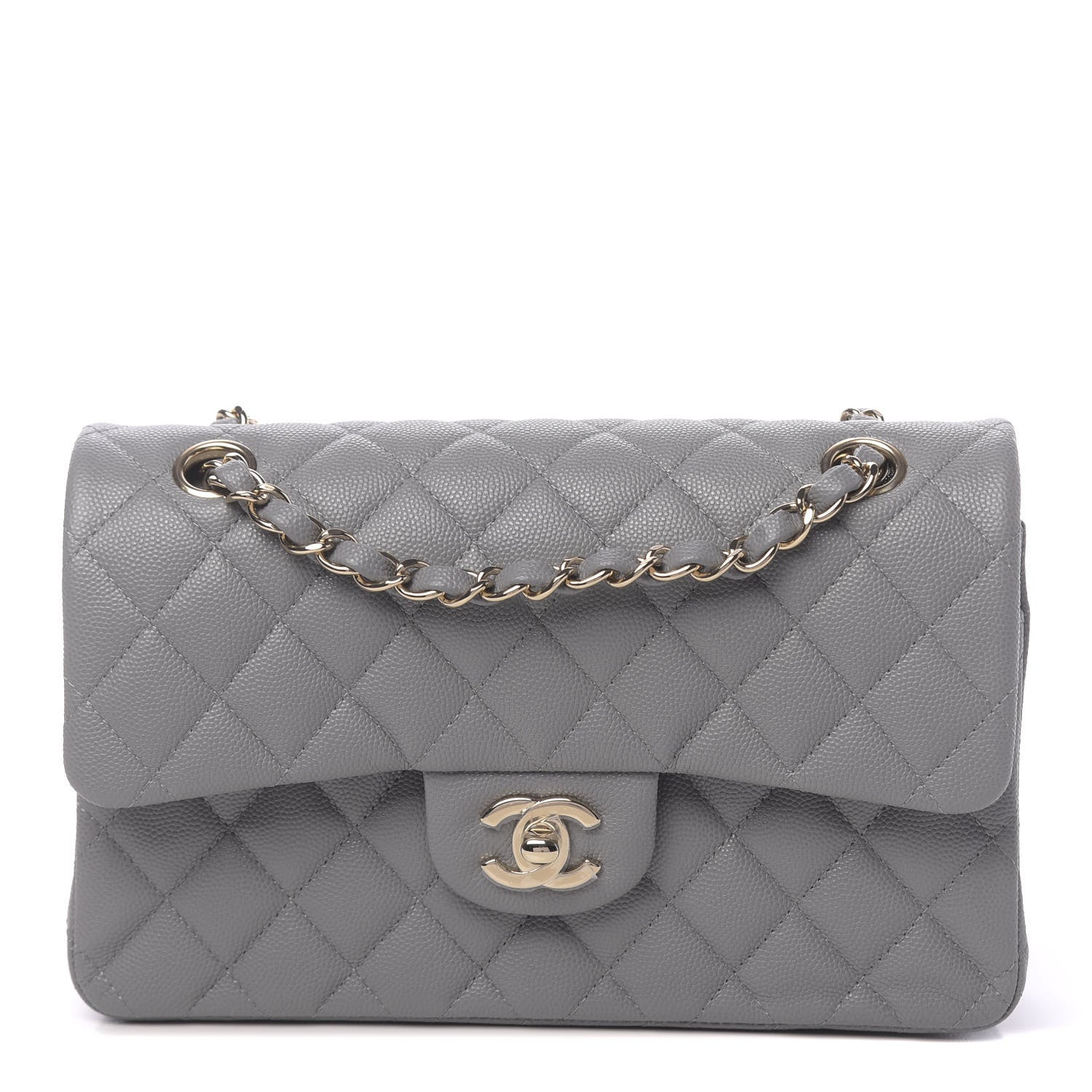 Chanel Caviar Quilted Small Double Flap Grey 1 of 11