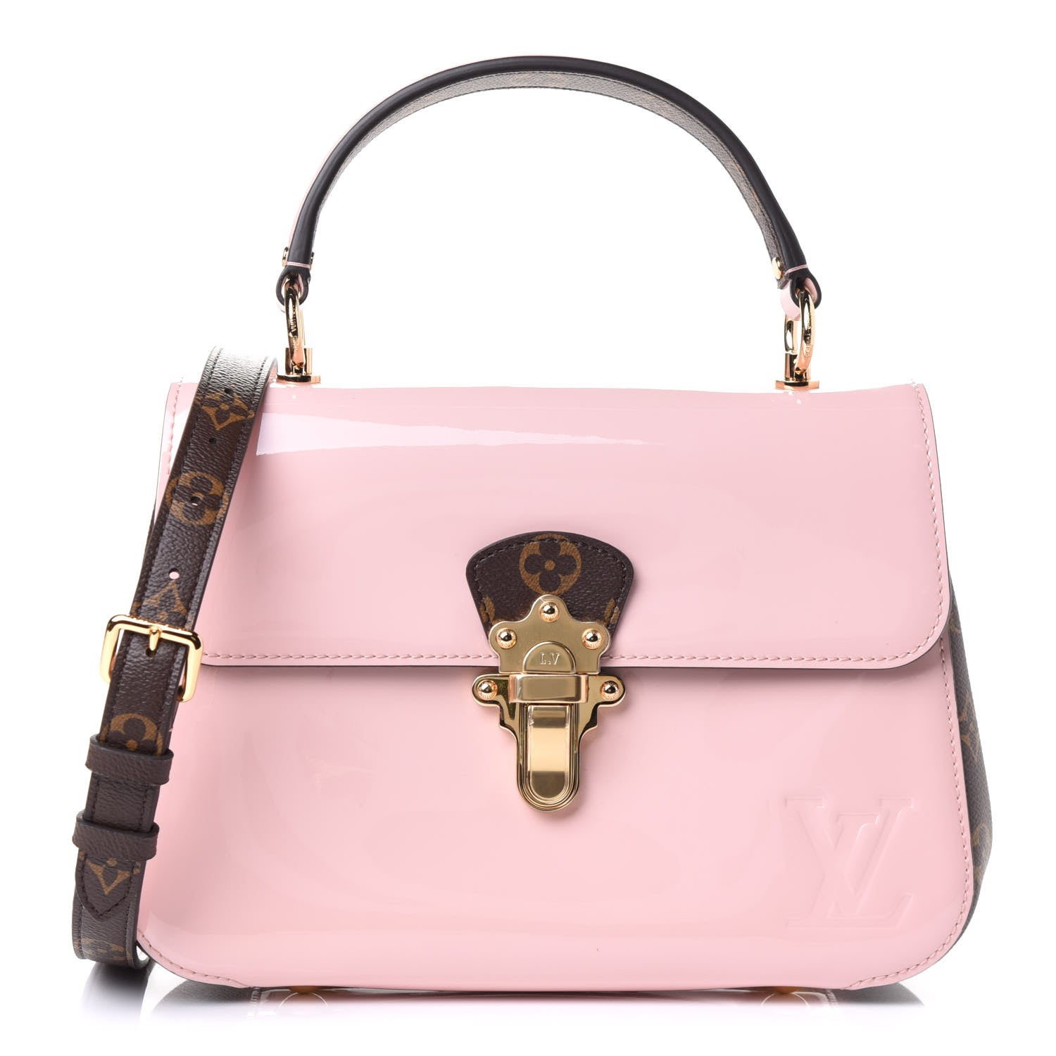 Louis Vuitton Patent Calfskin Monogram Cherrywood PM Rose Ballerine 1 of 4