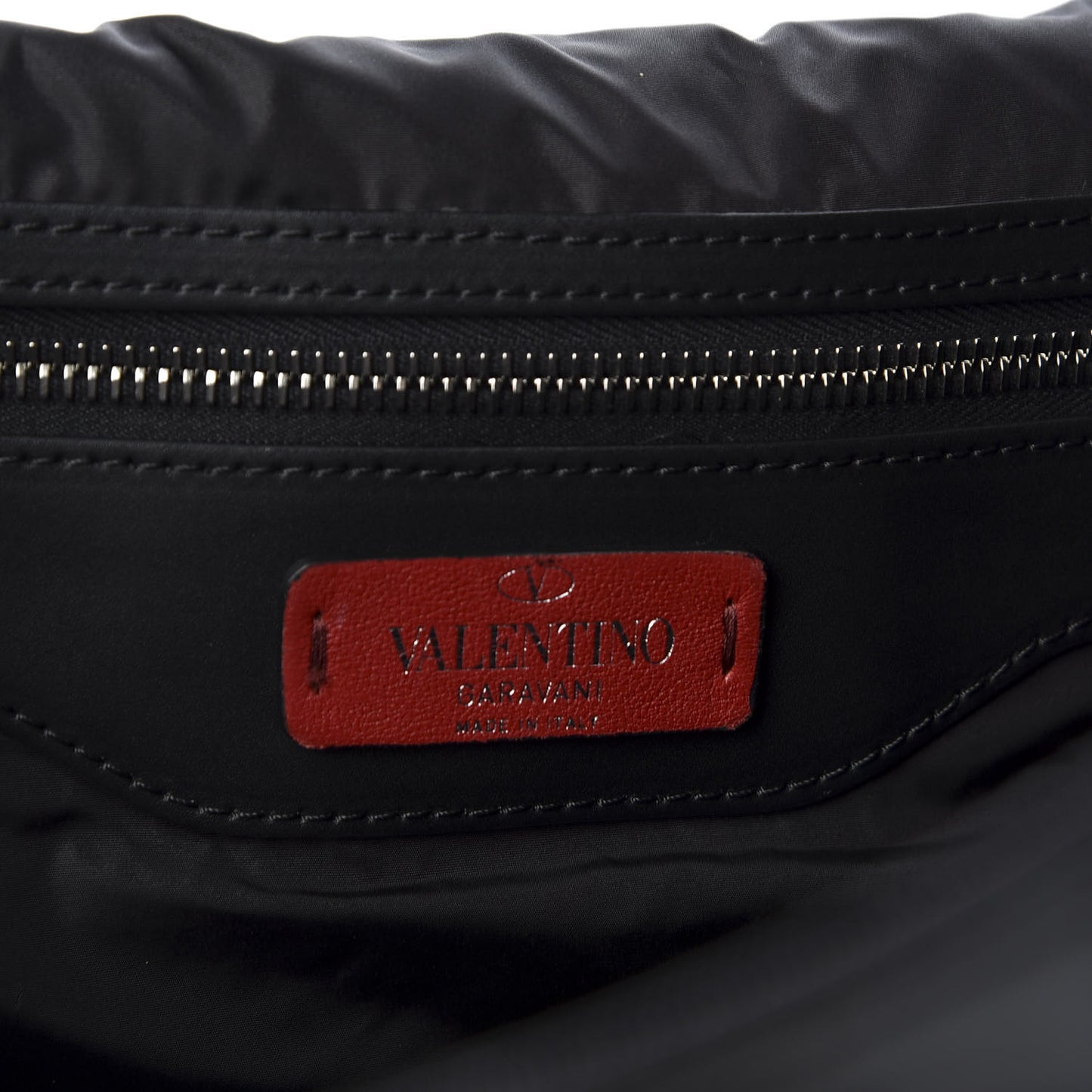 Shiny Canvas VLTN Large Messenger Bag Black
