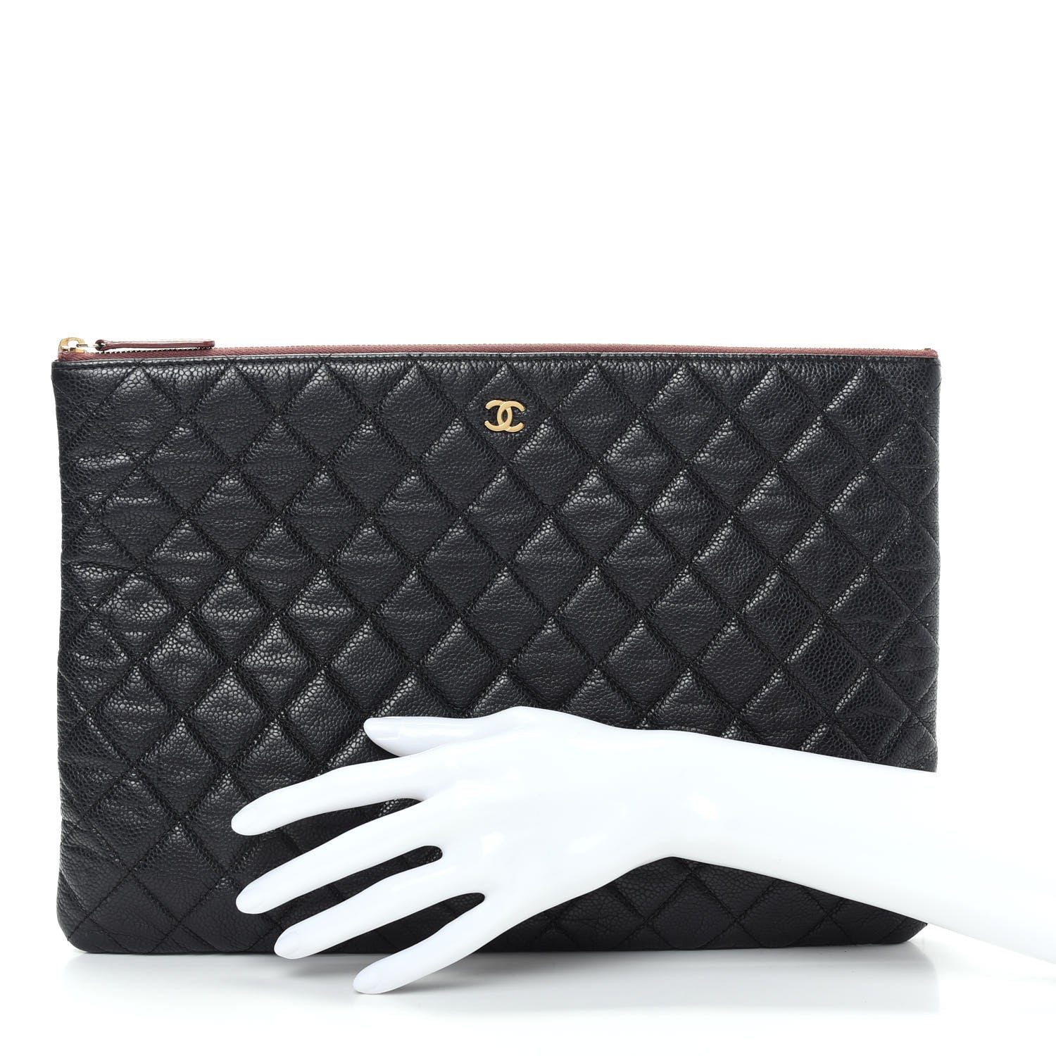 Chanel Caviar Quilted Large Cosmetic Case Black 2 of 8