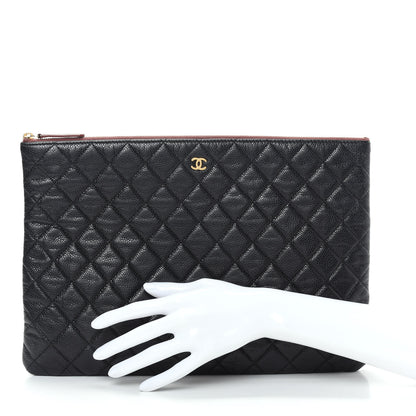 Chanel Caviar Quilted Large Cosmetic Case Black 2 of 8