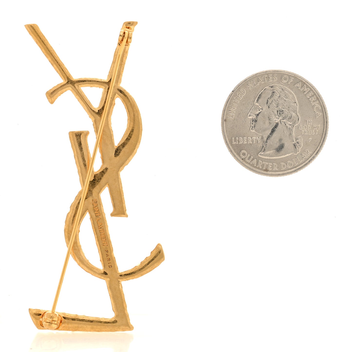 Brass Cassandre Opyum YSL Twisted Brooch Gold