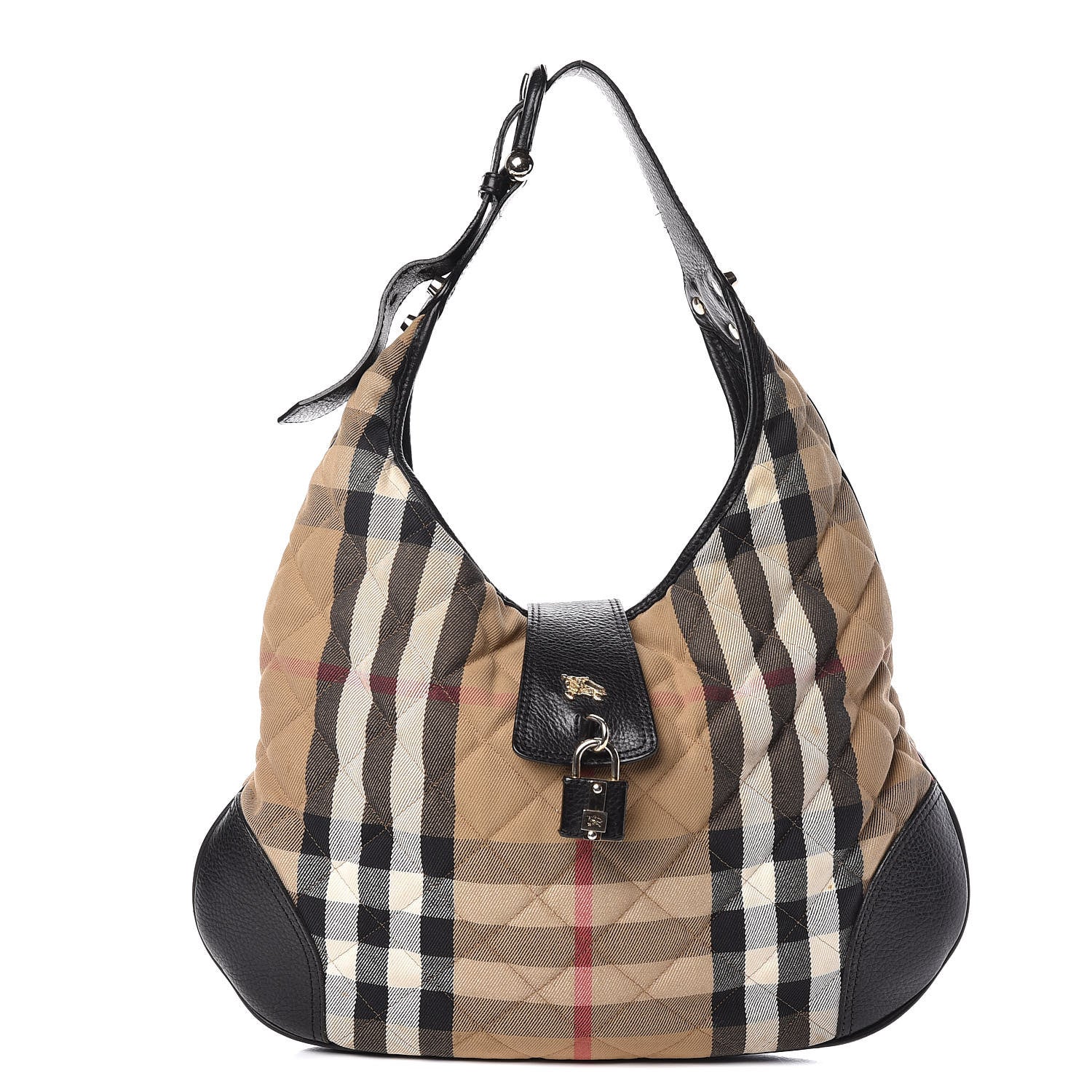 Burberry House Check Quilted Brook Hobo 1 of 12