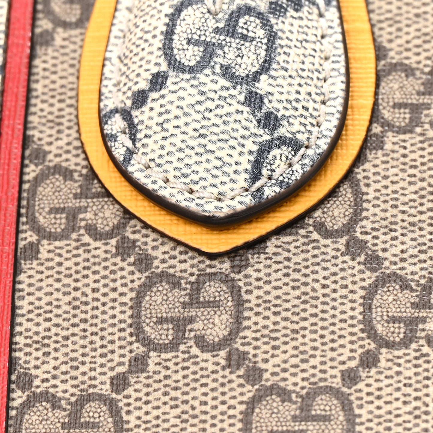 GG Supreme Monogram Exquisite Mini Vertical Tote Beige Ebony Blue Crop Live Red