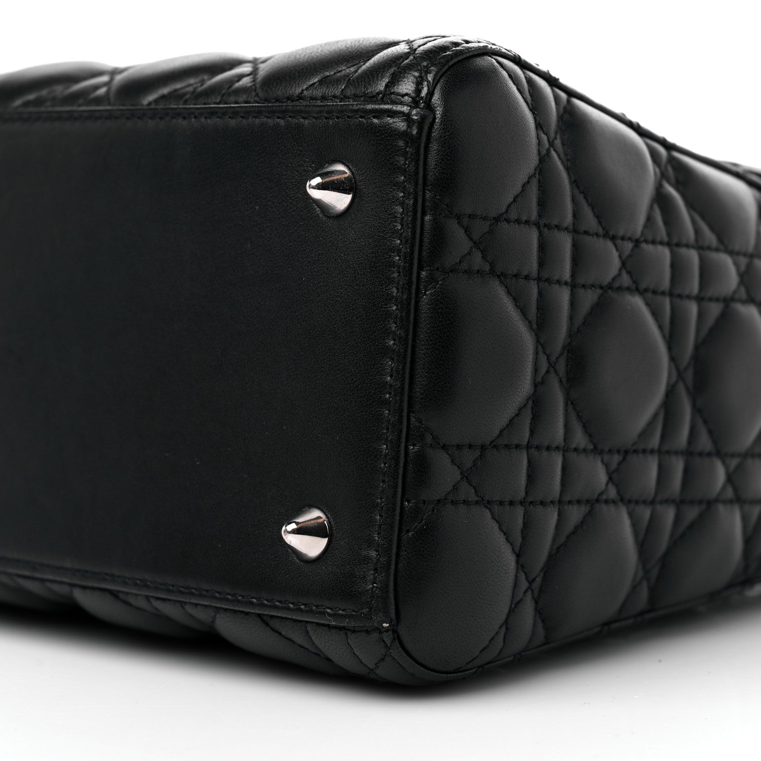 Christian Dior Lambskin Cannage Medium Lady Dior Black 8 of 9