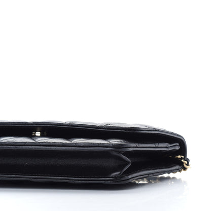 Chanel Lambskin Quilted Coco Bow Wallet On Chain WOC Black 10 of 10
