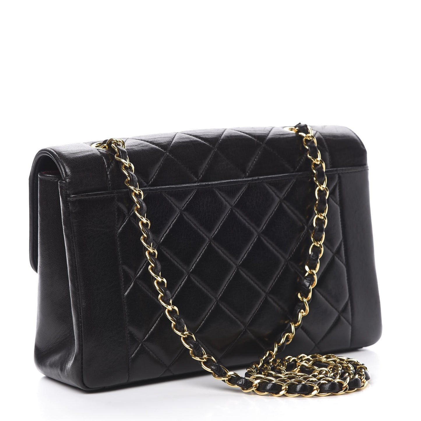 Lambskin Quilted Medium Single Flap Black