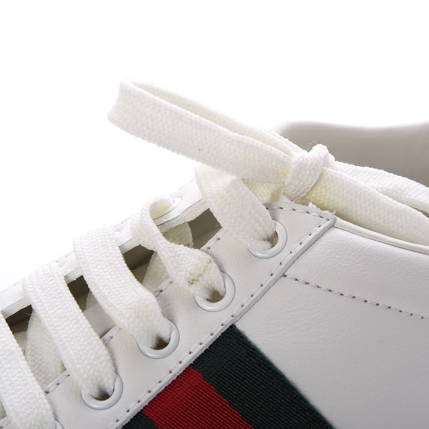 Calfskin Crocodile Web Ace Sneakers 37 White Green