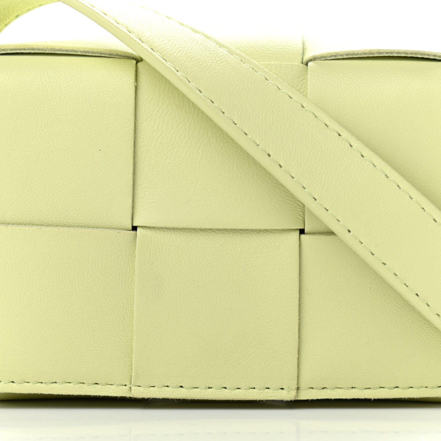 Bottega Veneta Lambskin Maxi Intrecciato Extra Mini Cassette Crossbody Bag Lemon Washed 7 of 9