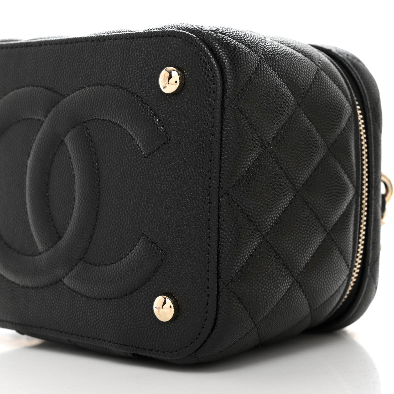 Chanel Caviar Quilted Small Top Handle Vanity Case With Chain Black 11 of 11