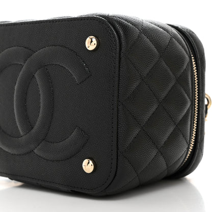 Chanel Caviar Quilted Small Top Handle Vanity Case With Chain Black 11 of 11