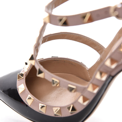 Valentino Garavani Patent Nappa Rockstud Ankle Strap 100mm Pumps 36 Black Poudre 10 of 11