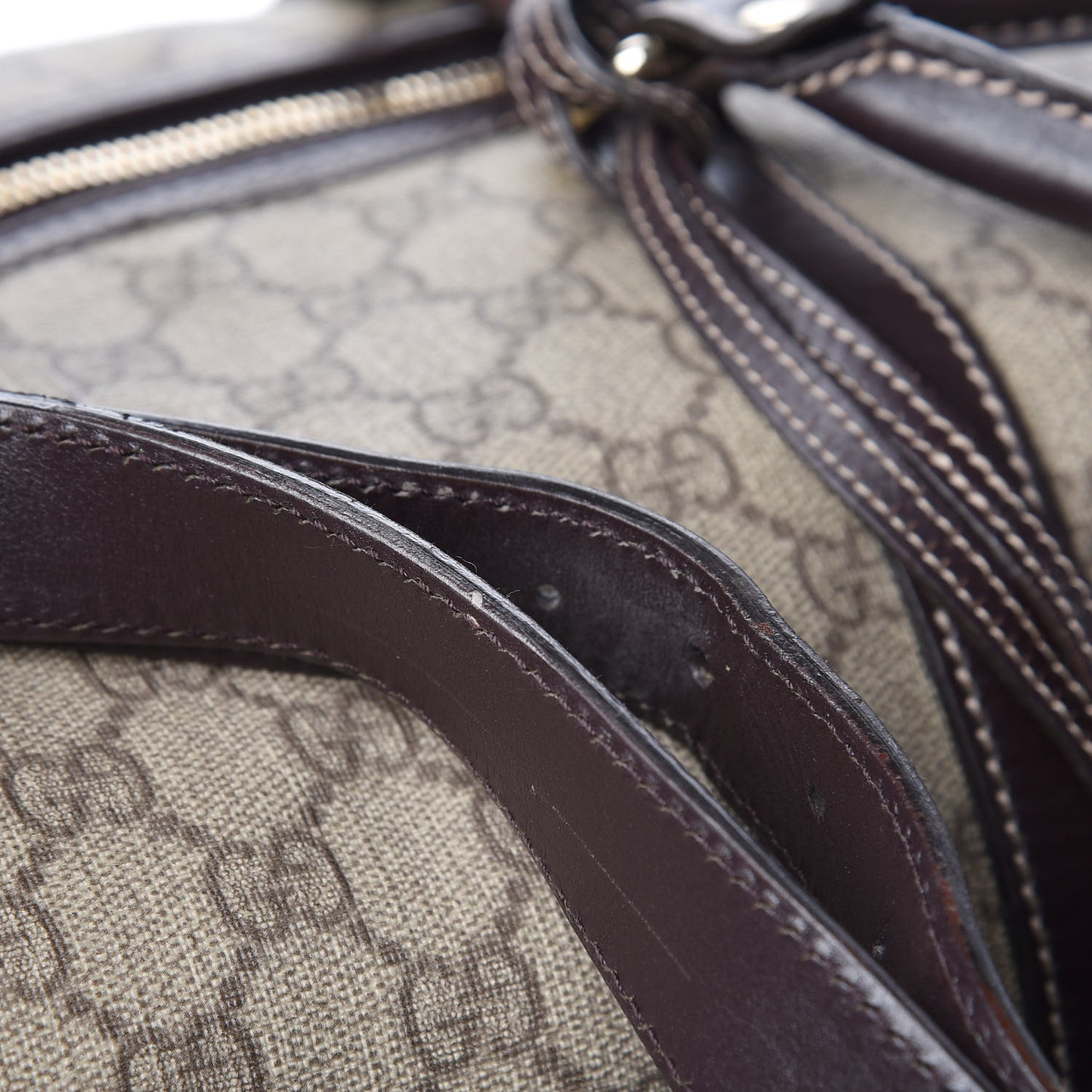 GG Plus Monogram Large Carry On Duffle Bag Brown