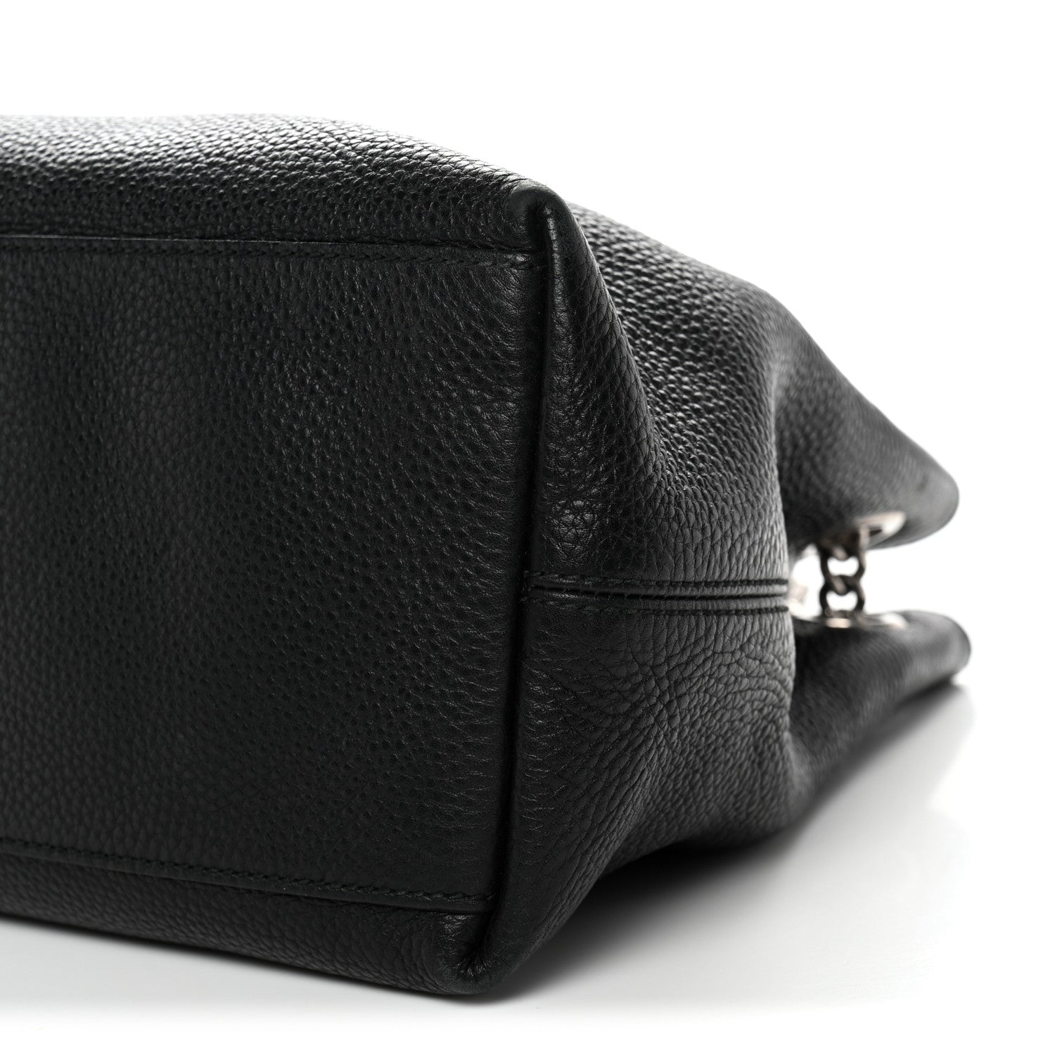 Gucci Pebbled Calfskin Studded Medium Soho Chain Shoulder Bag Black 10 of 13