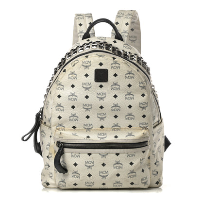 MCM Visetos Crown Stud Medium Stark Backpack White 1 of 17