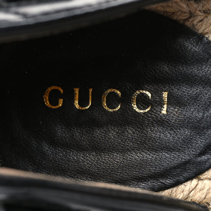 Gucci Nappa Matelasse GG Marmont Ankle Wrap Platform 35/120mm Espadrille Wedges 37.5 Black 9 of 9