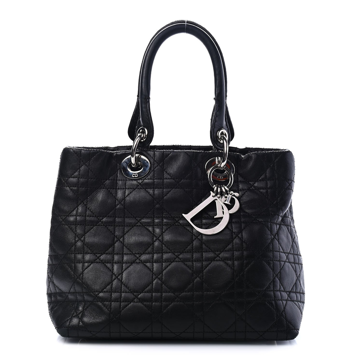 Christian Dior Lambskin Cannage Small Soft Lady Dior Tote Black 1 of 9