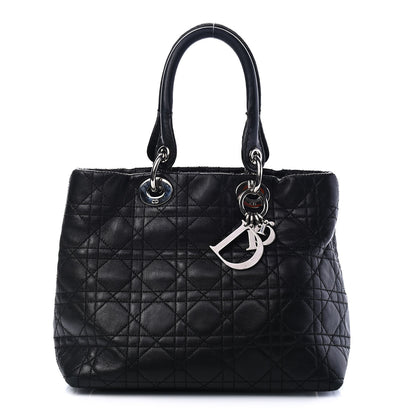 Christian Dior Lambskin Cannage Small Soft Lady Dior Tote Black 1 of 9