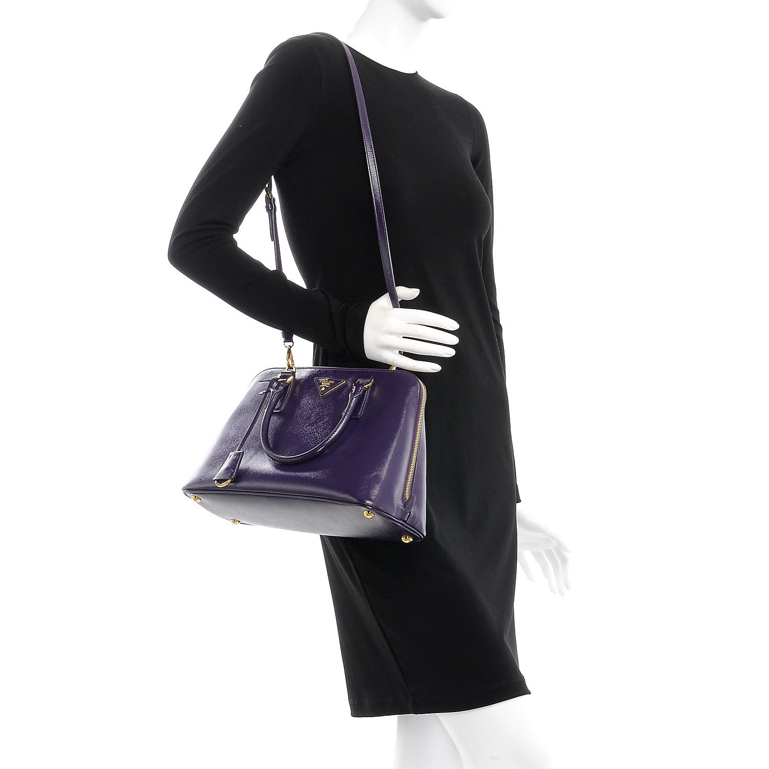 Prada Saffiano Vernice Medium Promenade Tote Viola 2 of 11