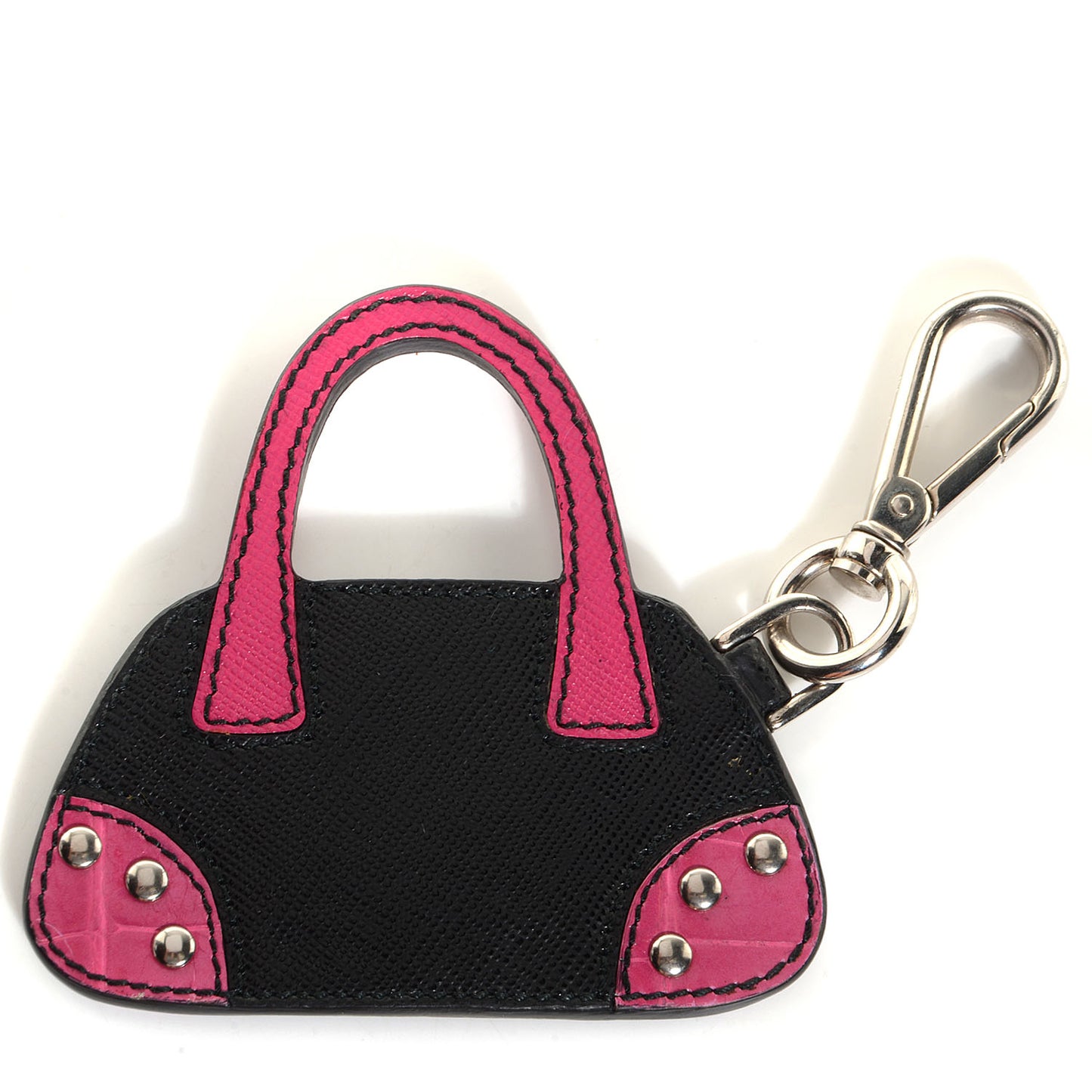 Saffiano Bag Charm Nero Black