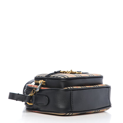 Burberry 1983 Knight Check Smooth Calfskin Link Camera Bag Black 3 of 9