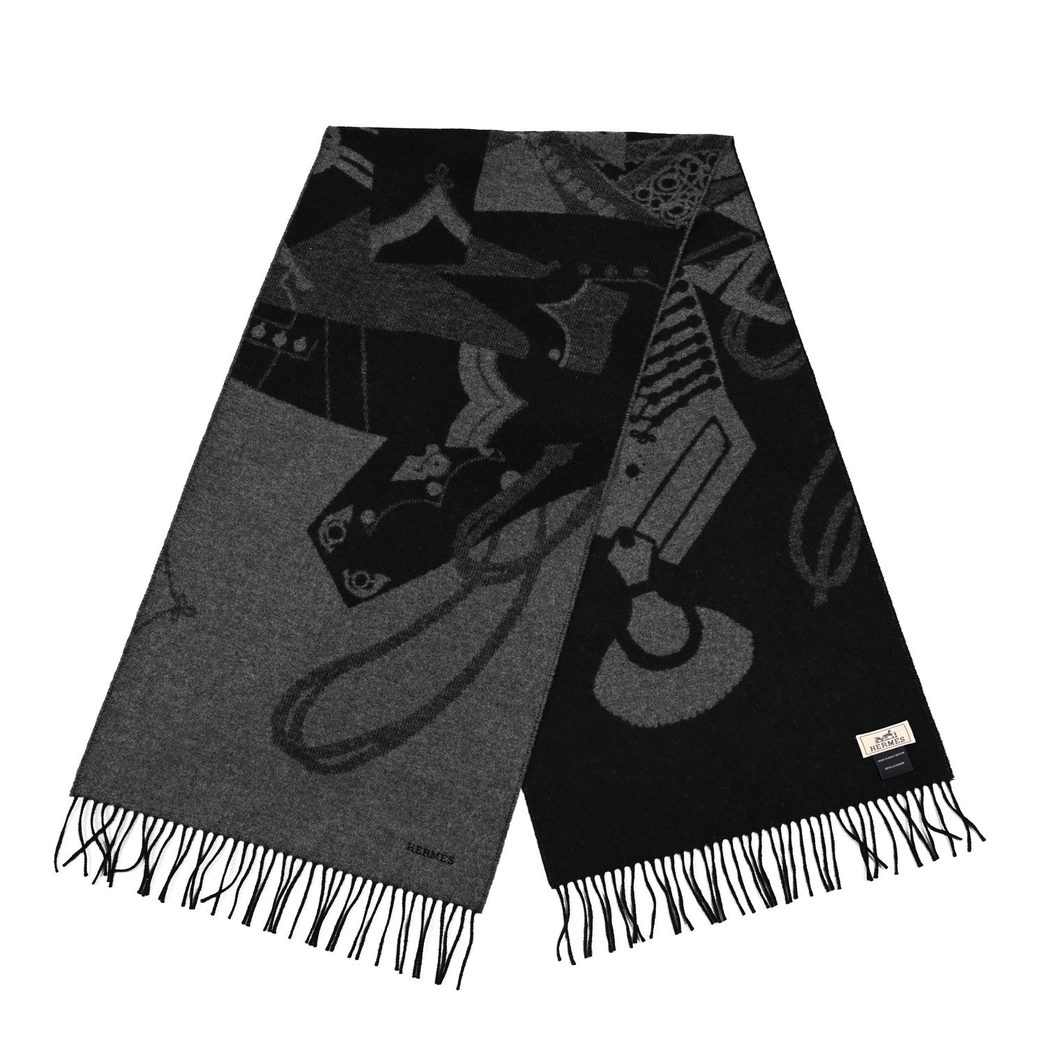 Hermes Cashmere Muffler Black 2 of 4