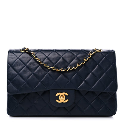 Chanel Lambskin Quilted Medium Double Flap Navy 1 of 15