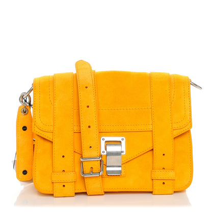 Proenza Schouler Suede PS1 Mini Pouch Messenger Bag Sunflower 1 of 6