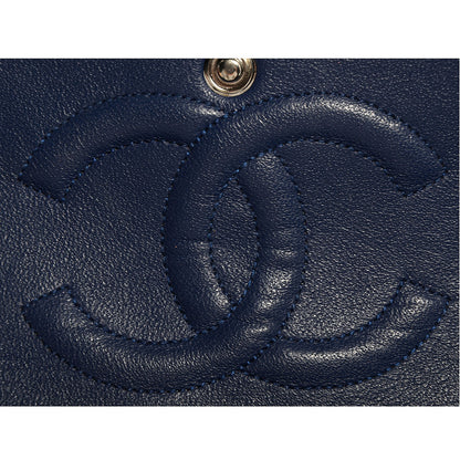 Chanel Lambskin Perforated Medium Double Flap Blue 7 of 9