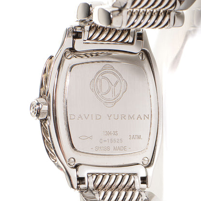 David Yurman Stainless Steel Sterling Silver Diamond Mother of Pearl 25mm Thoroughbred Quartz Watch 6 of 7