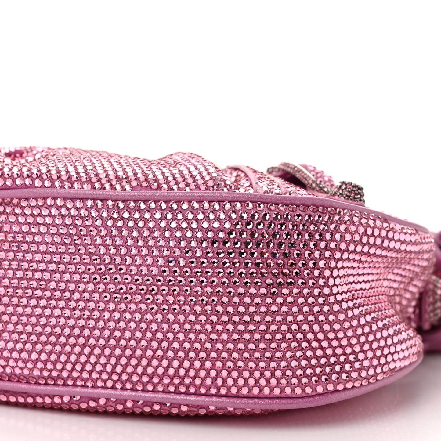 Strass Suede Le Cagole Shoulder Bag XS Taffy Light Pink