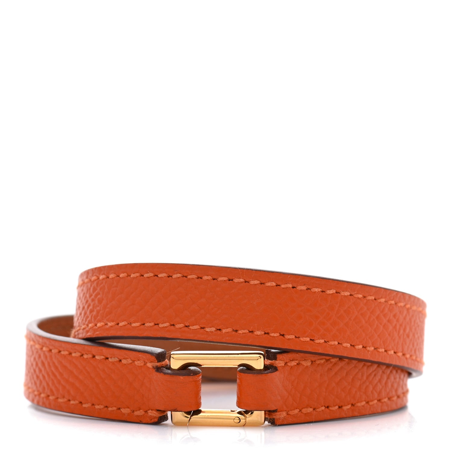 Hermes Epsom Rivale Double Tour Bracelet S Orange 3 of 6